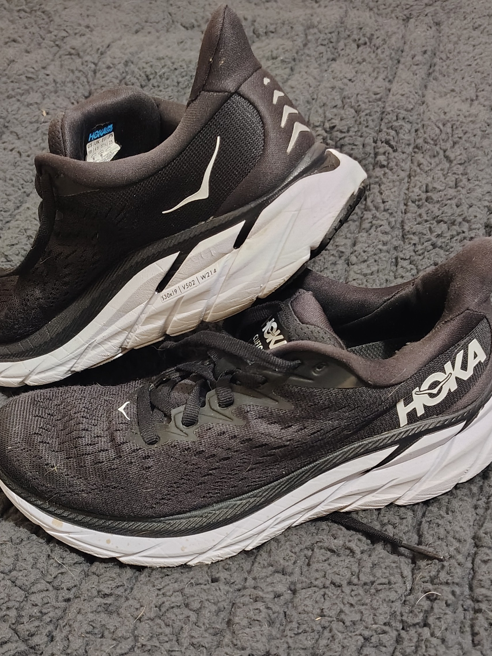 Hoka Women's Black & White Running Shoes
